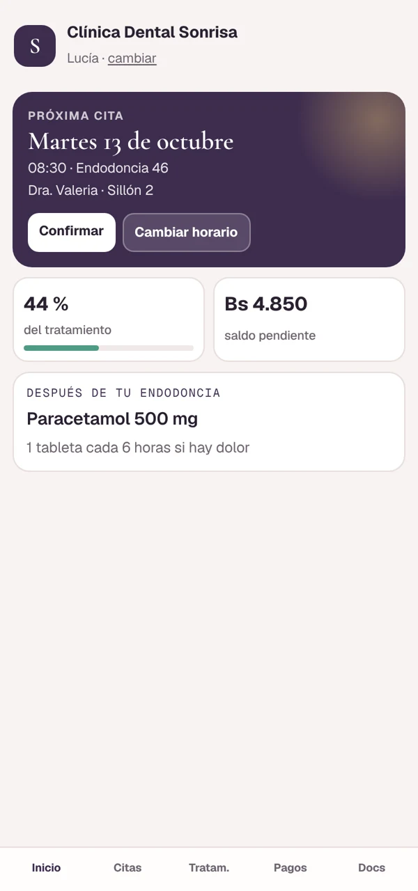 App de Raíz para el paciente
